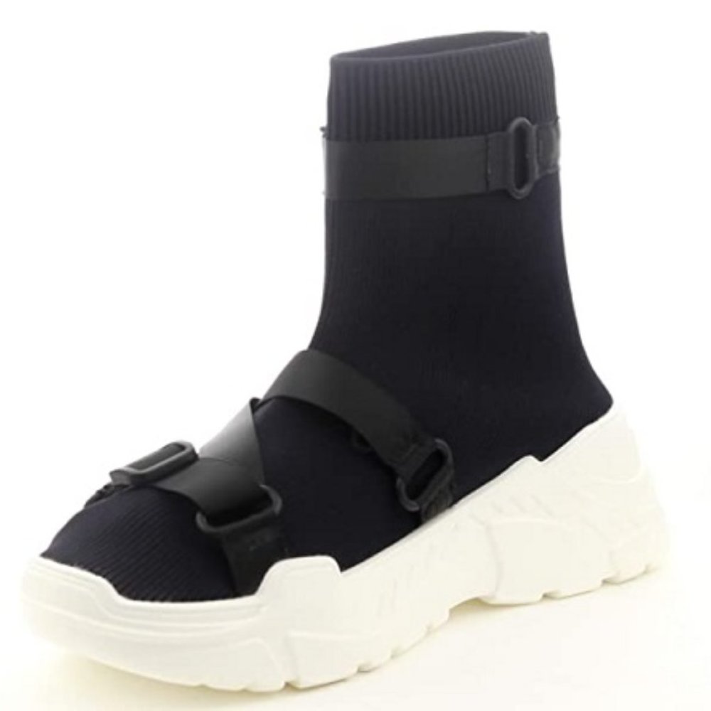Cape Robbin Off Black Women's High Top Sneakers w/Straps